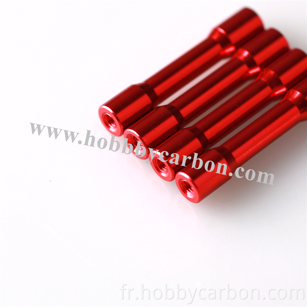 Hexagon Step Red Aluminum Standoffs